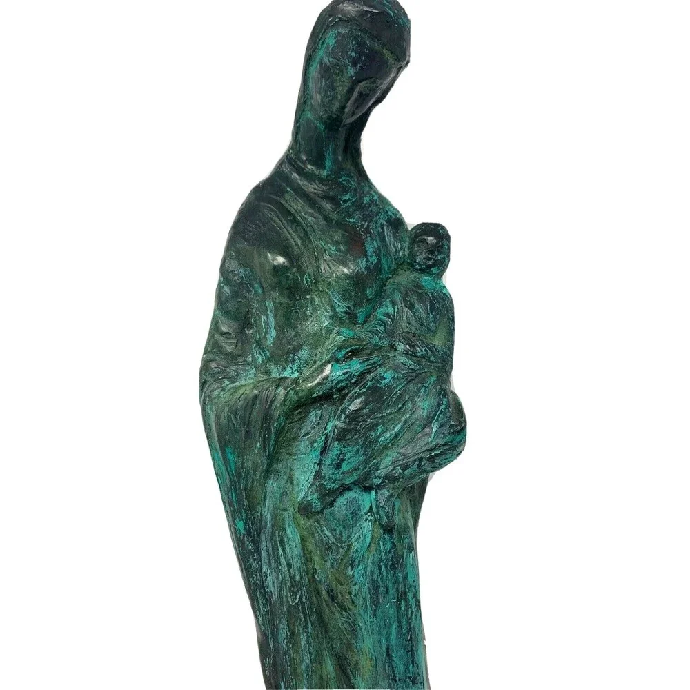 Rose Van Vranken Patina Bronze Sculpture Theotokos Maquette Madonna